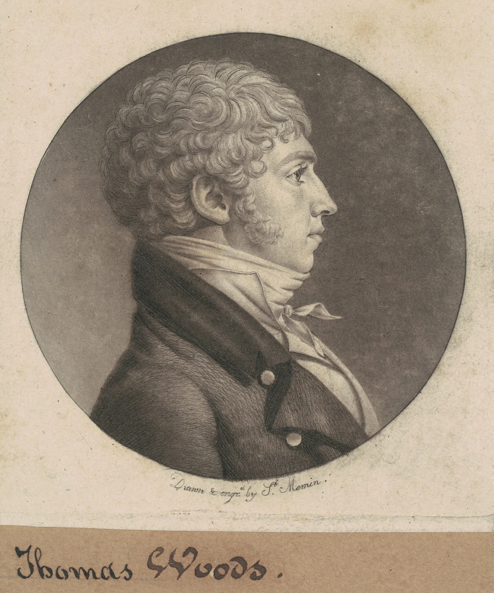 Woods, by Charles Balthazar Julien Févret de Saint-Mémin, ink, 1803