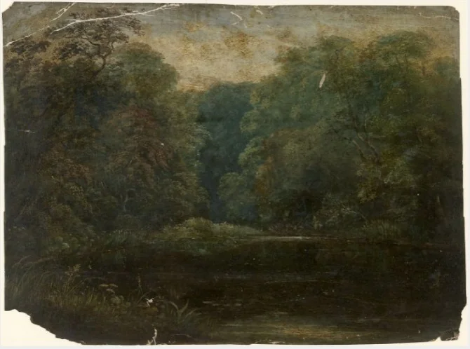 Woodland Pond, by William Howis senior, unspecified, 1857