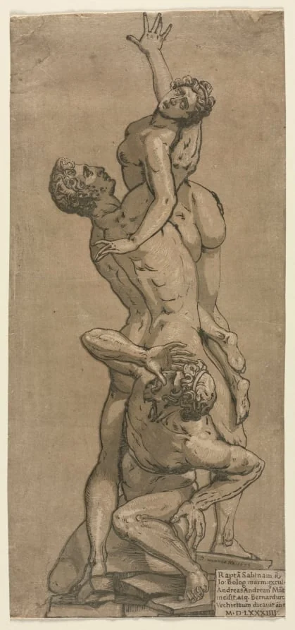The Abduction of a Sabine Woman, by Andrea Andreani, 1584