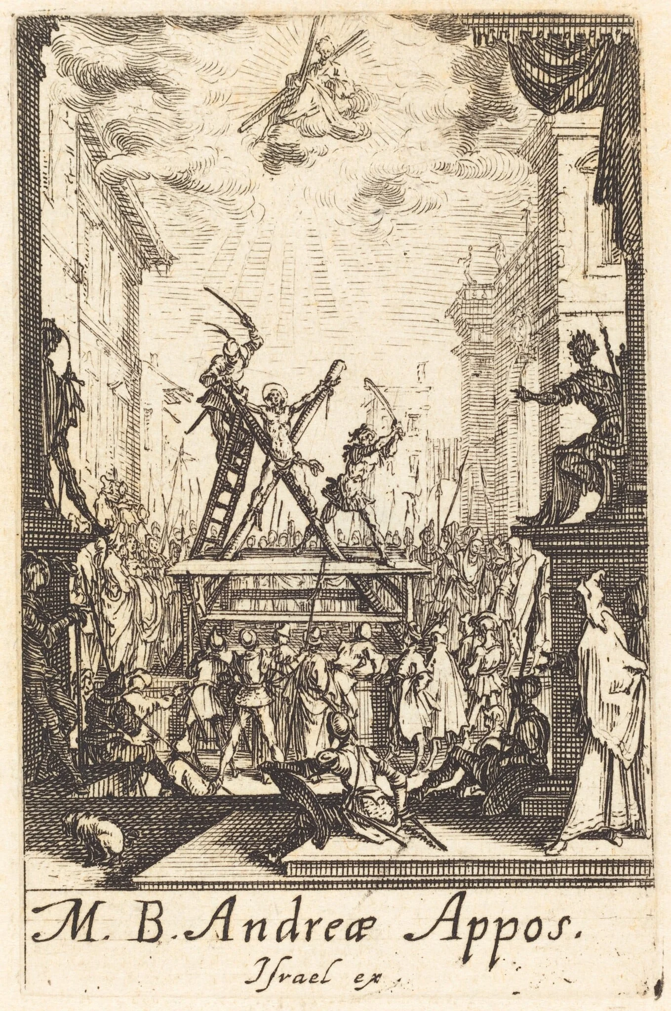 The Martyrdom of Saint Andrew, by Jacques Callot, ink, 1634