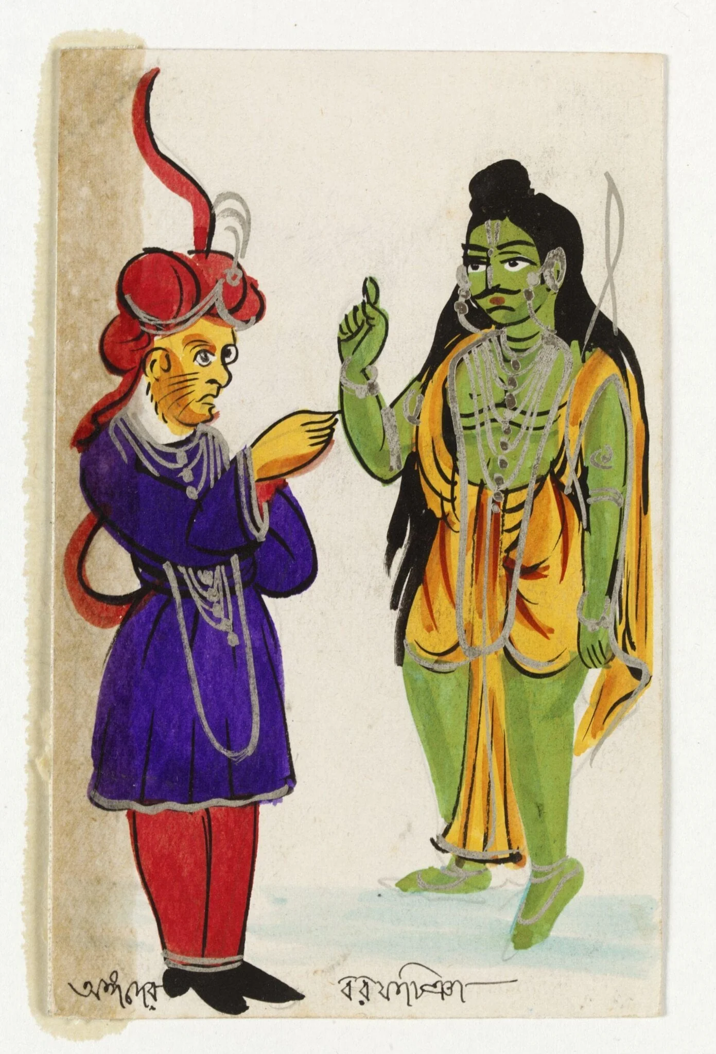 Angada and Rama, by Unknown, paint, 1890