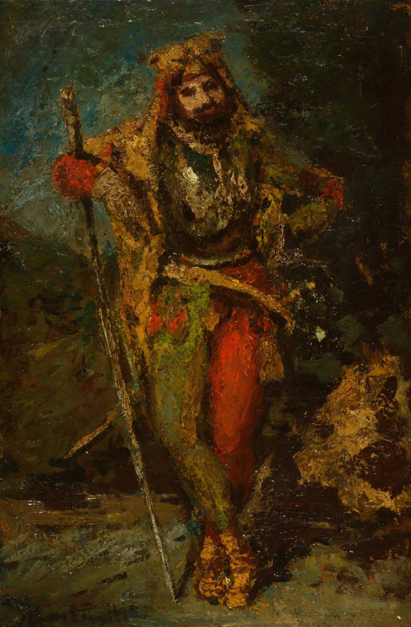Mephisto from the Opera Faust, by Adolphe Joseph Thomas Monticelli, oil, 1878