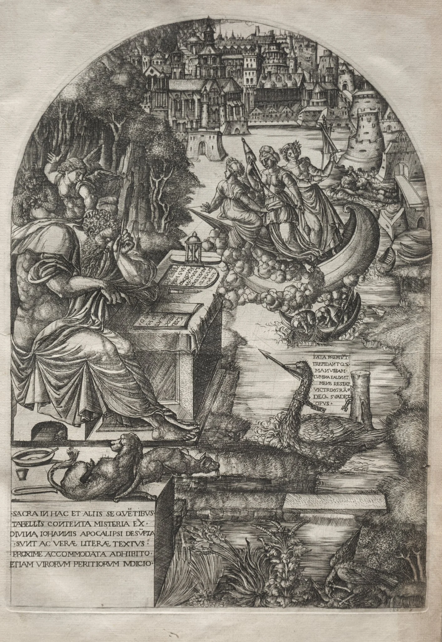 The Apocalypse:  Duvet Studying the Apocalypse, by Jean Duvet, 1555