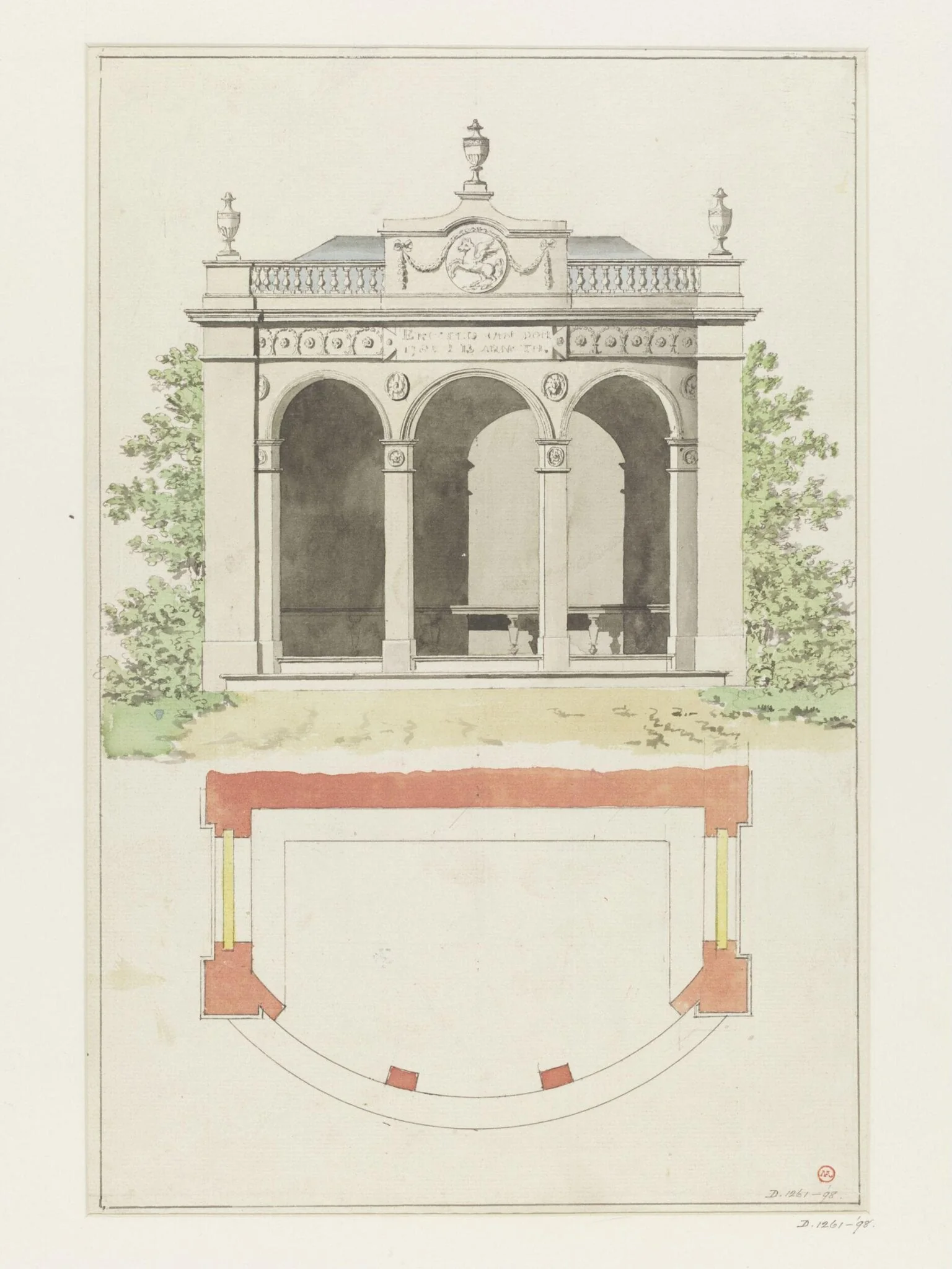Drawing of a pavilion, by Unknown, 1750
