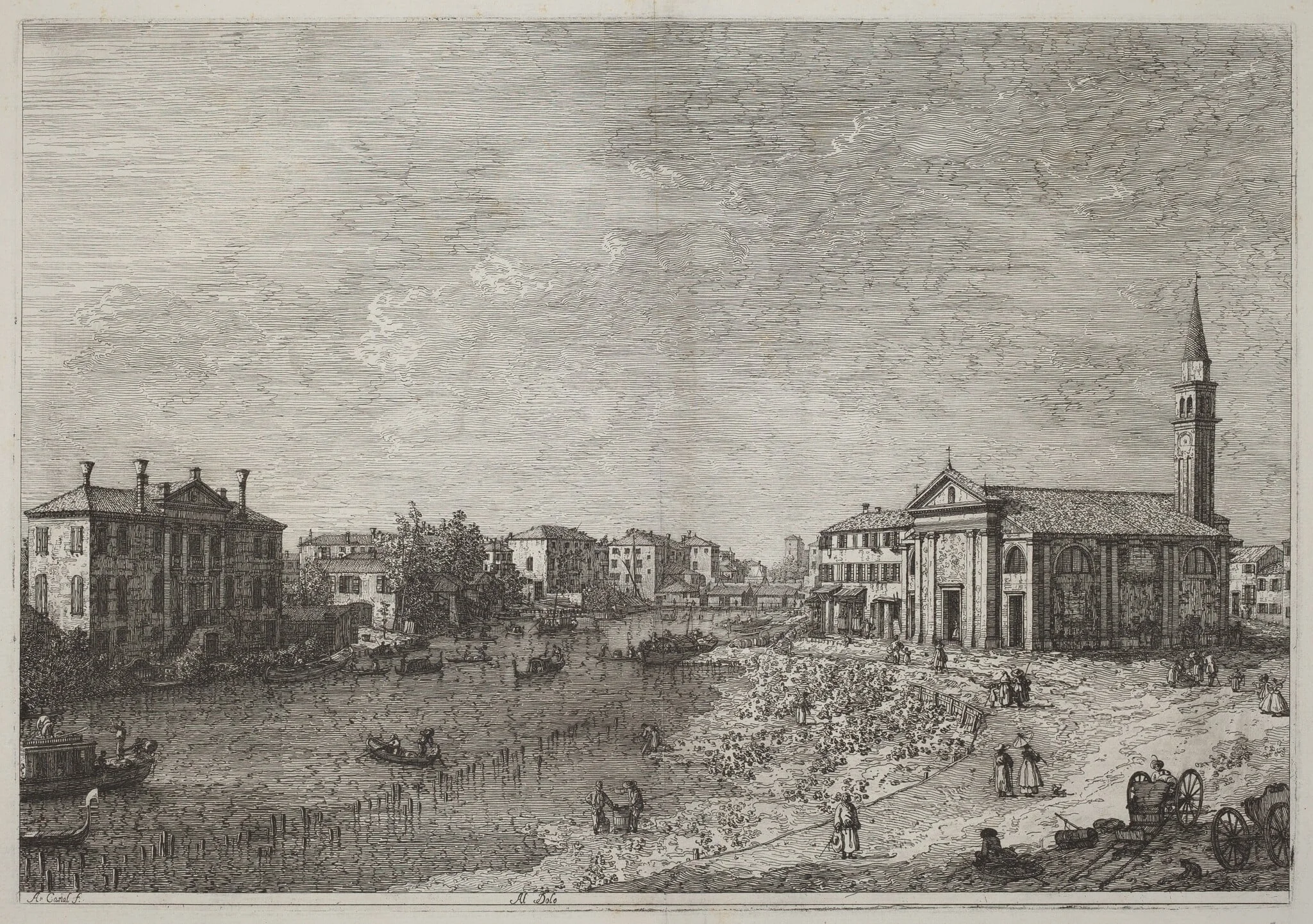 Al Dolo, by Canaletto, ink, 1740