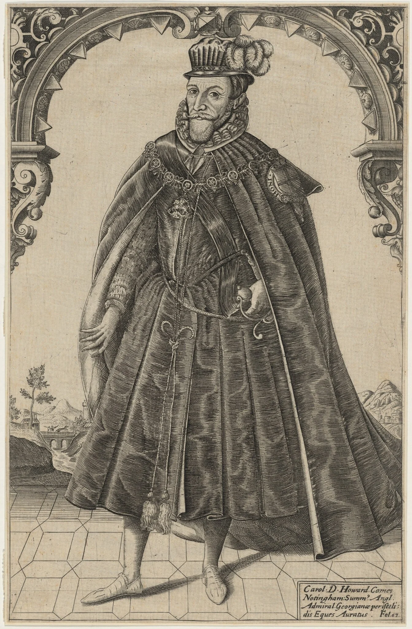 Charles Howard, First Earl of Nottingham, by William Rogers, ink, 1602