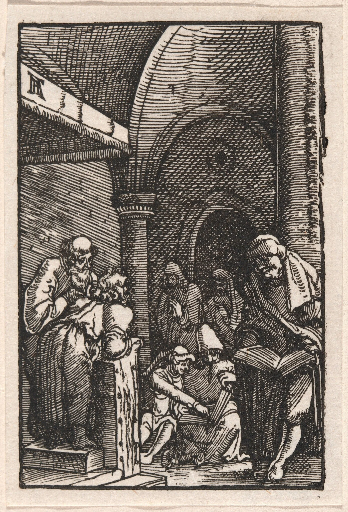 Christ Disputing with the Doctors, by Albrecht Altdorfer, ink, 1513