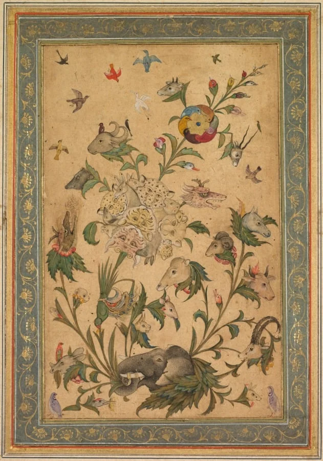 A floral fantasy of animals and birds (Waq-waq), by Unknown, unspecified, 1604