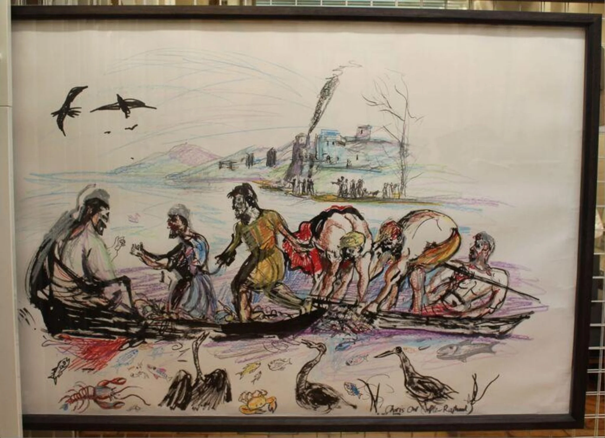 Drawing after Raphael's 'Miraculous Draught of Fishes'