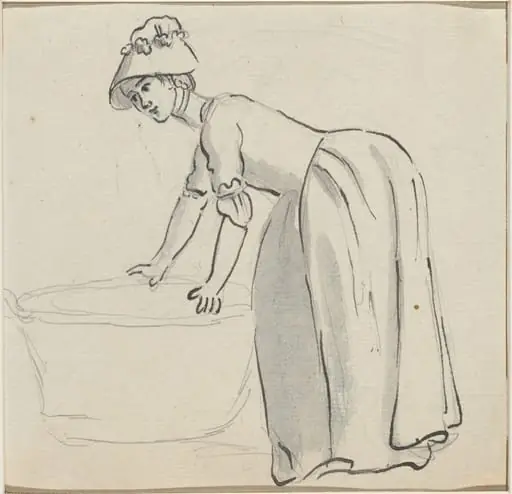 Girl with a Bonnet at Work [recto]