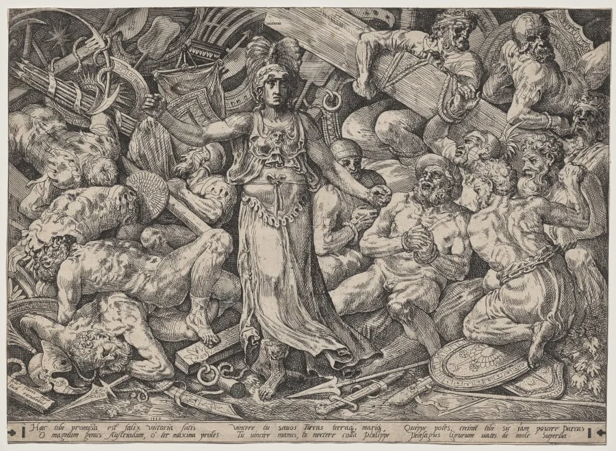 Victory Surrounded by Prisoners and Trophies, by Frans Floris the Elder, 1552
