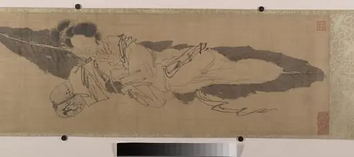 明　佚名　唐寅(僞款)　蕉葉仕女圖　卷|Beauty Sleeping on a Banana Leaf