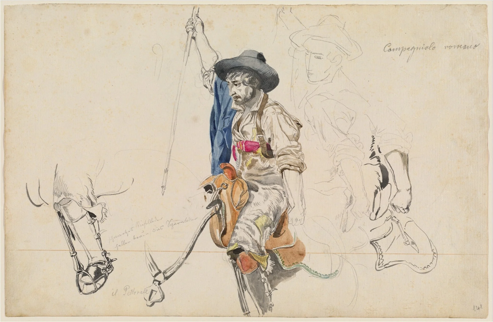 Campagniolo romano, by Friedrich Nerly, graphite, 1833