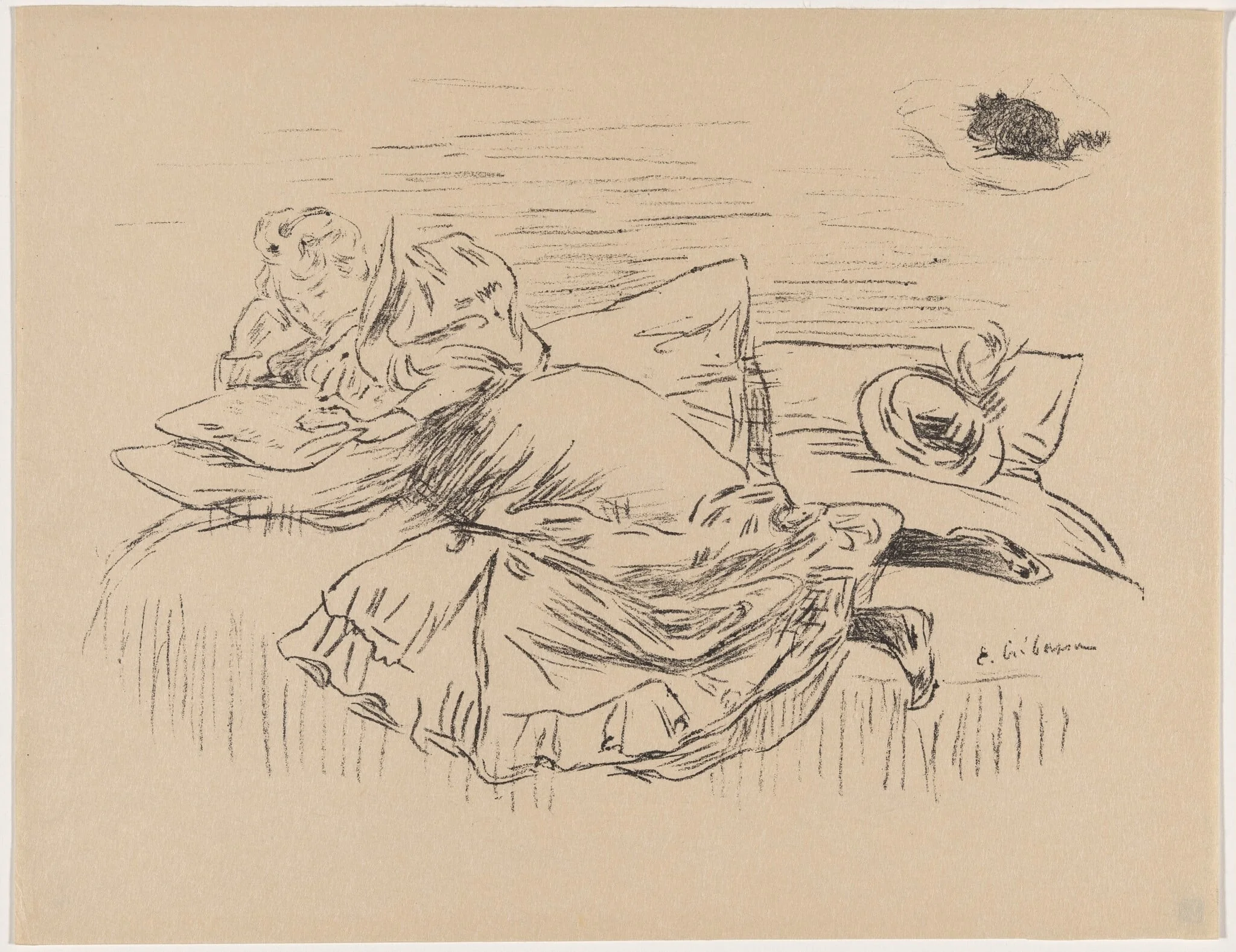 Croquis (Sketch), by Paul Edouard Crébassa, ink, 1895