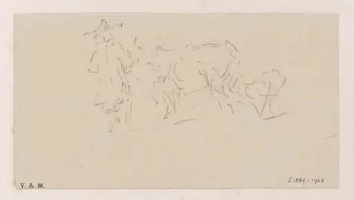 A cowherd and cow