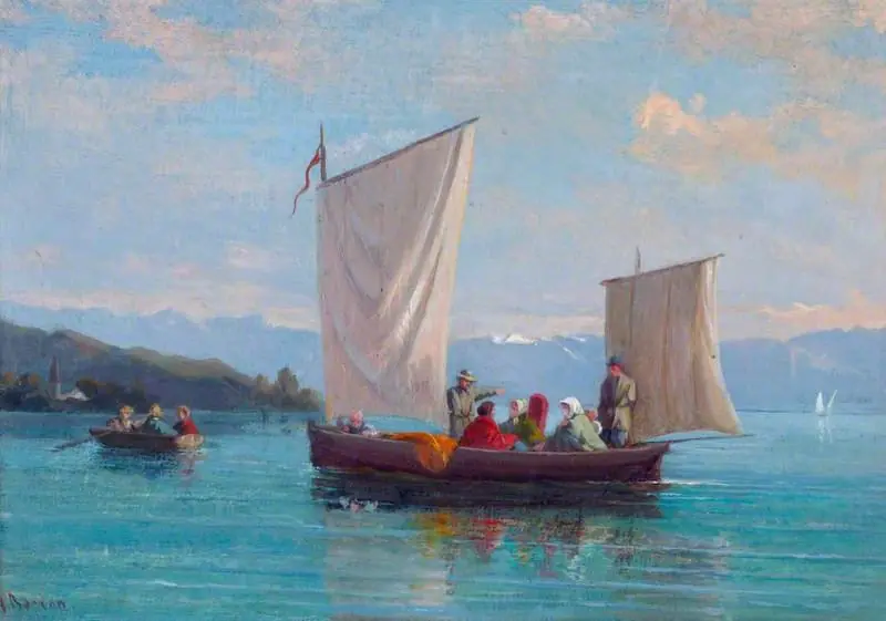 A Sailing Boat and a Rowing Boat