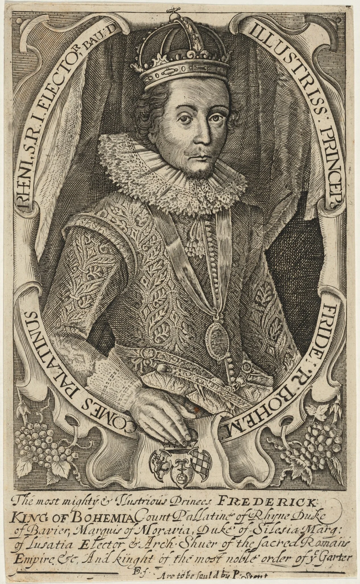 Frederick V, King of Bohemia, by Francis Delaram, ink, 1608