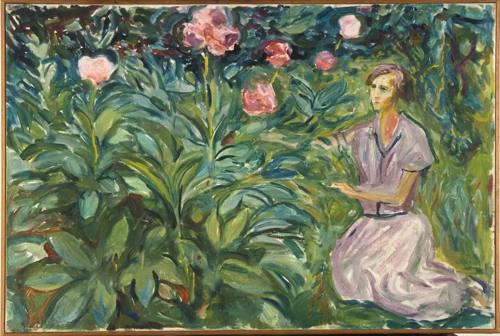 Woman with Peonies