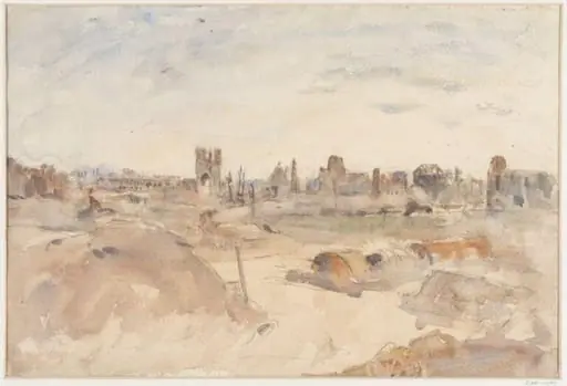 View of Ypres after bombardment