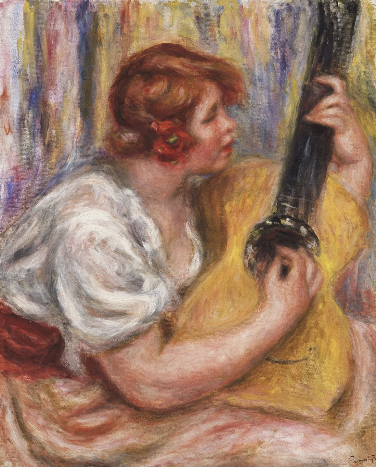 Woman with a Guitar, by Auguste Renoir, oil, 1918