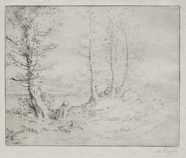 Le long de la rive, by Alphonse Legros, 1884