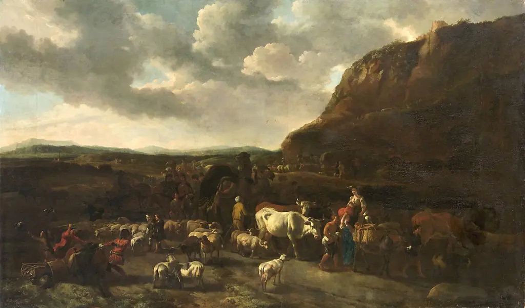 Landscape with Jacob and his family on the way to Canaan (Genesis 31:17-18)