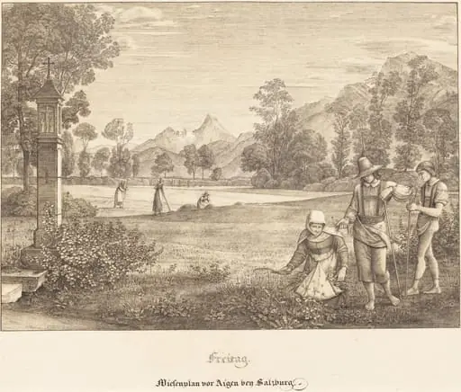 Freitag - Wiesenplan vor Aigen bey Salzburg (Meadow before Aigen near Salzburg)