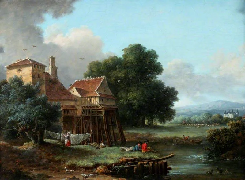 Water Mill, Charentonneau, by Alexandre Pau de Saint-Martin, oil, 1795