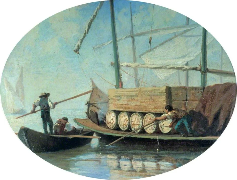 A Lake Geneva 'Bateau' (sailing barge), by François Bocion, unspecified, 1855