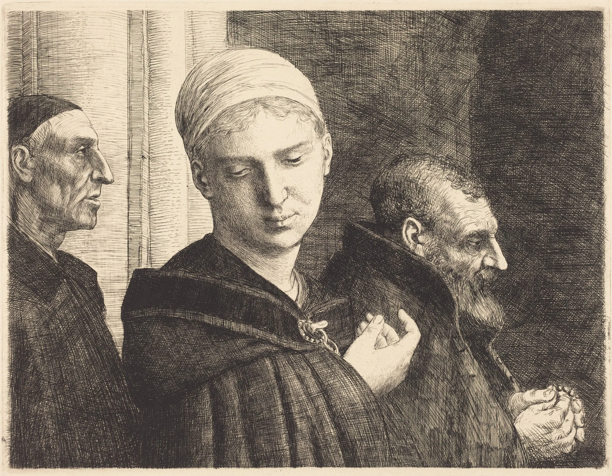 Baptism, by Alphonse Legros, ink, 1870
