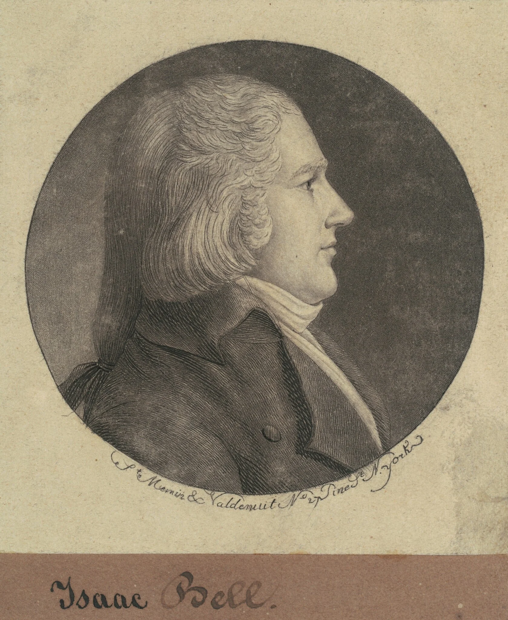 Isaac Bell, by Charles Balthazar Julien Févret de Saint-Mémin, ink, 1797