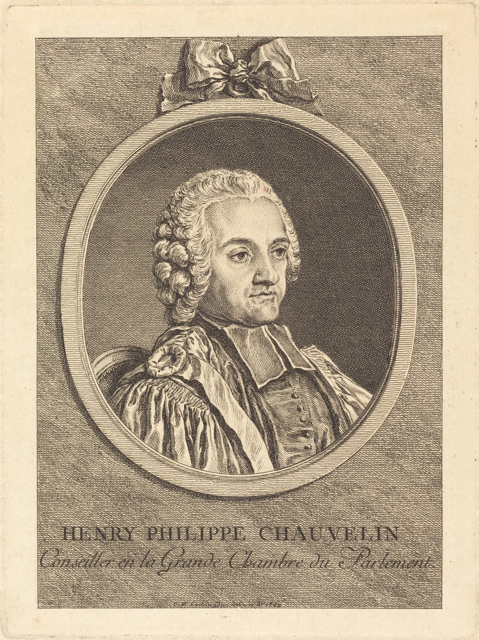Henry Philippe Chauvelin, by Charles-Nicolas Cochin II, ink, 1752