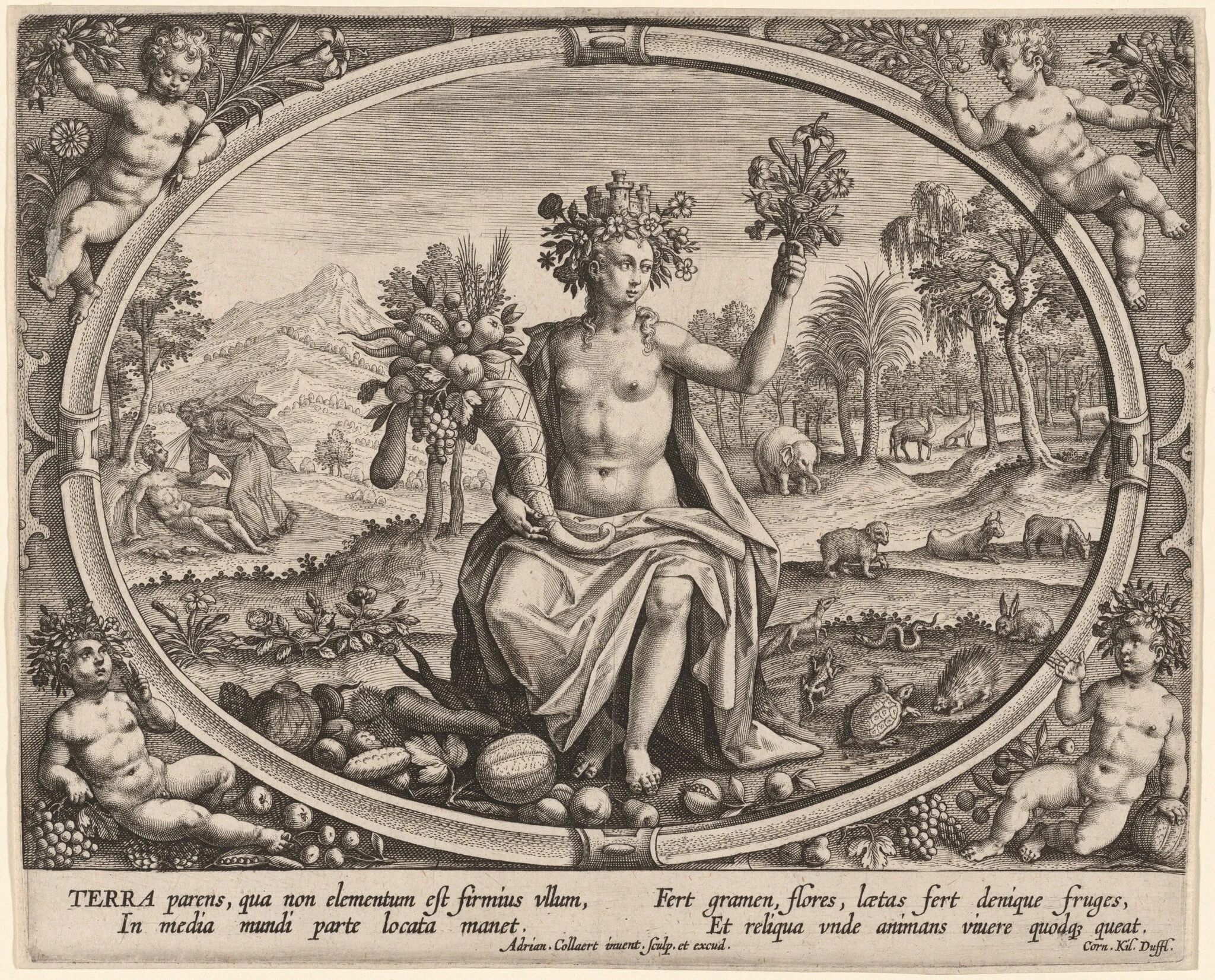 Terra (Earth), by Adriaen Collaert, ink, 1587
