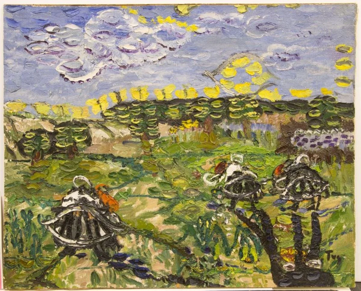 Peisaj cu țărănci, by Ion Țuculescu, unspecified