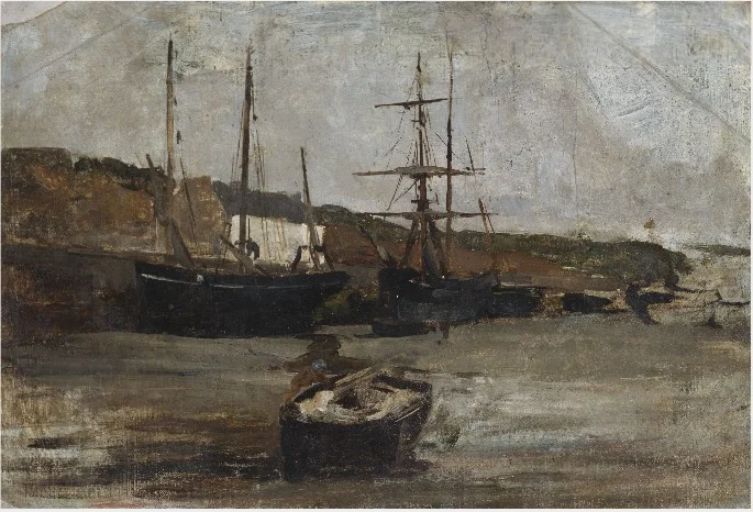 Ships at a Quayside, by Nathaniel Hone the Younger, unspecified, 1881