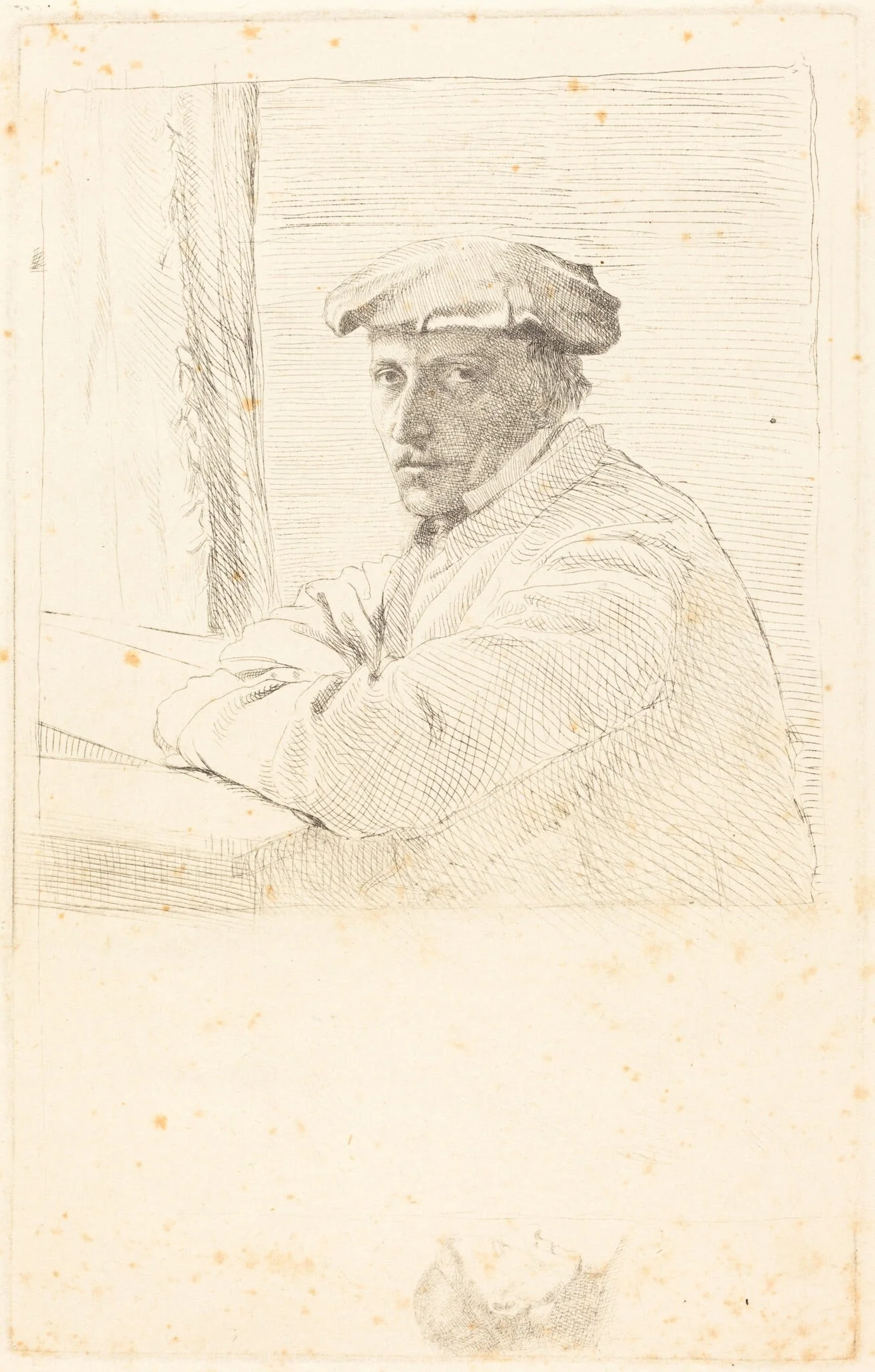 The Engraver Joseph Tourny (Le graveur Joseph Tourny), by Edgar Degas, ink, 1857