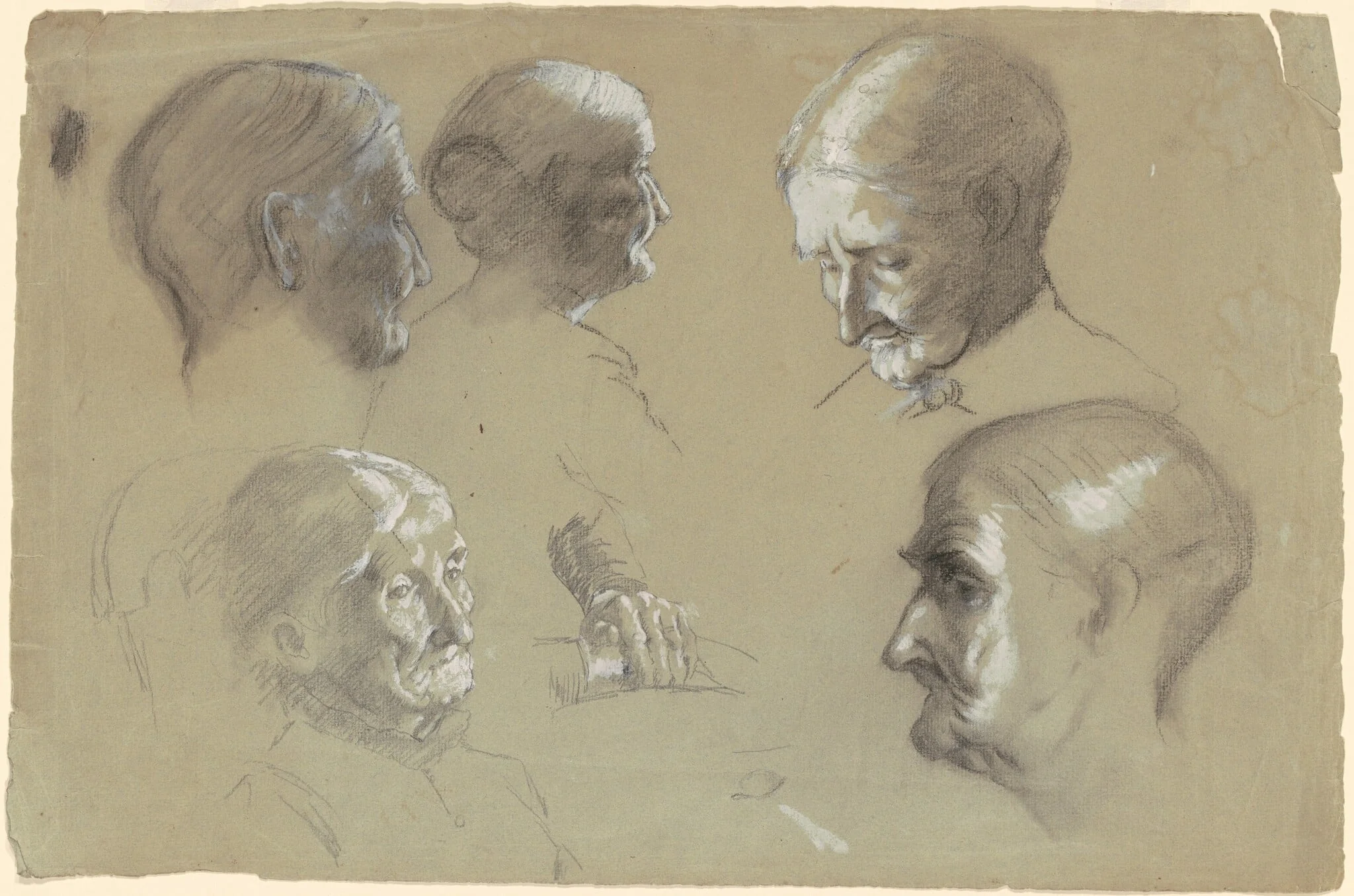 Studies of an Elderly Woman, by Perry, Enoch Wood, Jr., gouache, 1880