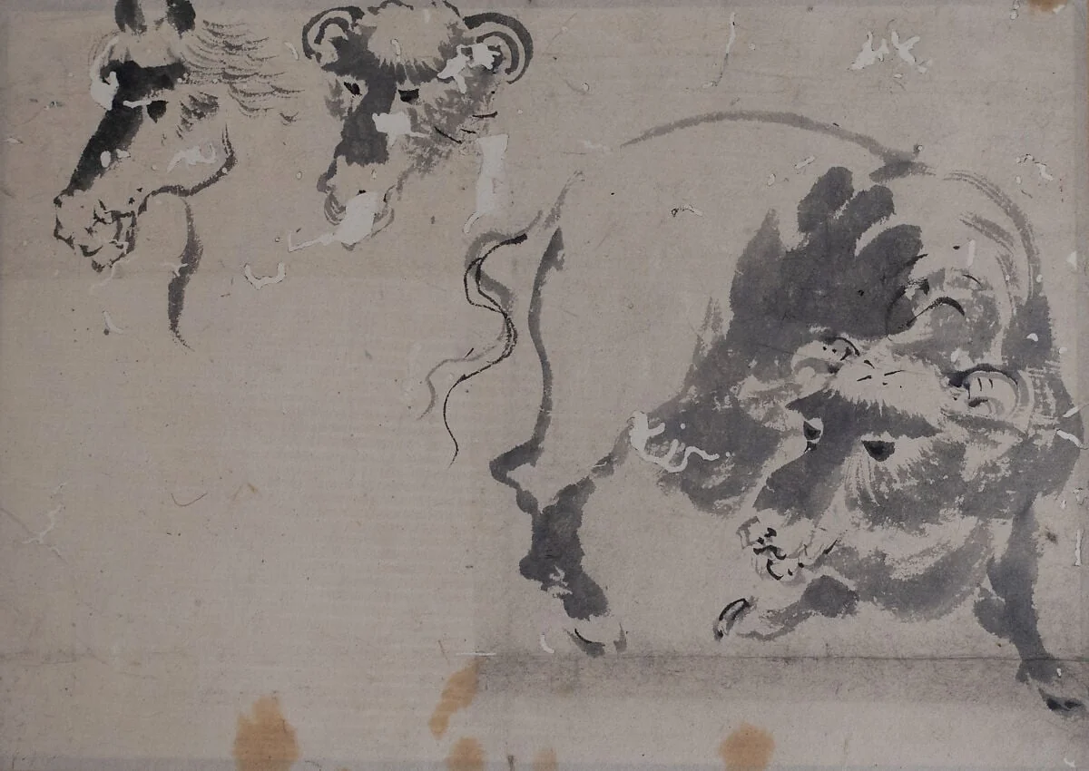 Untitled, by Katsushika Hokusai, ink, 1824