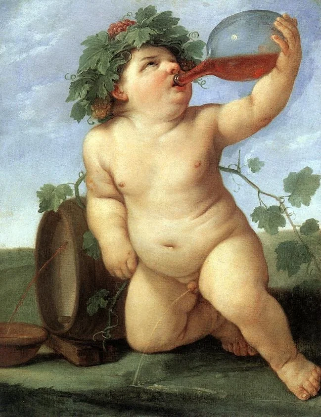 Drinking Bacchus, by Guido Reni, oil, 1622