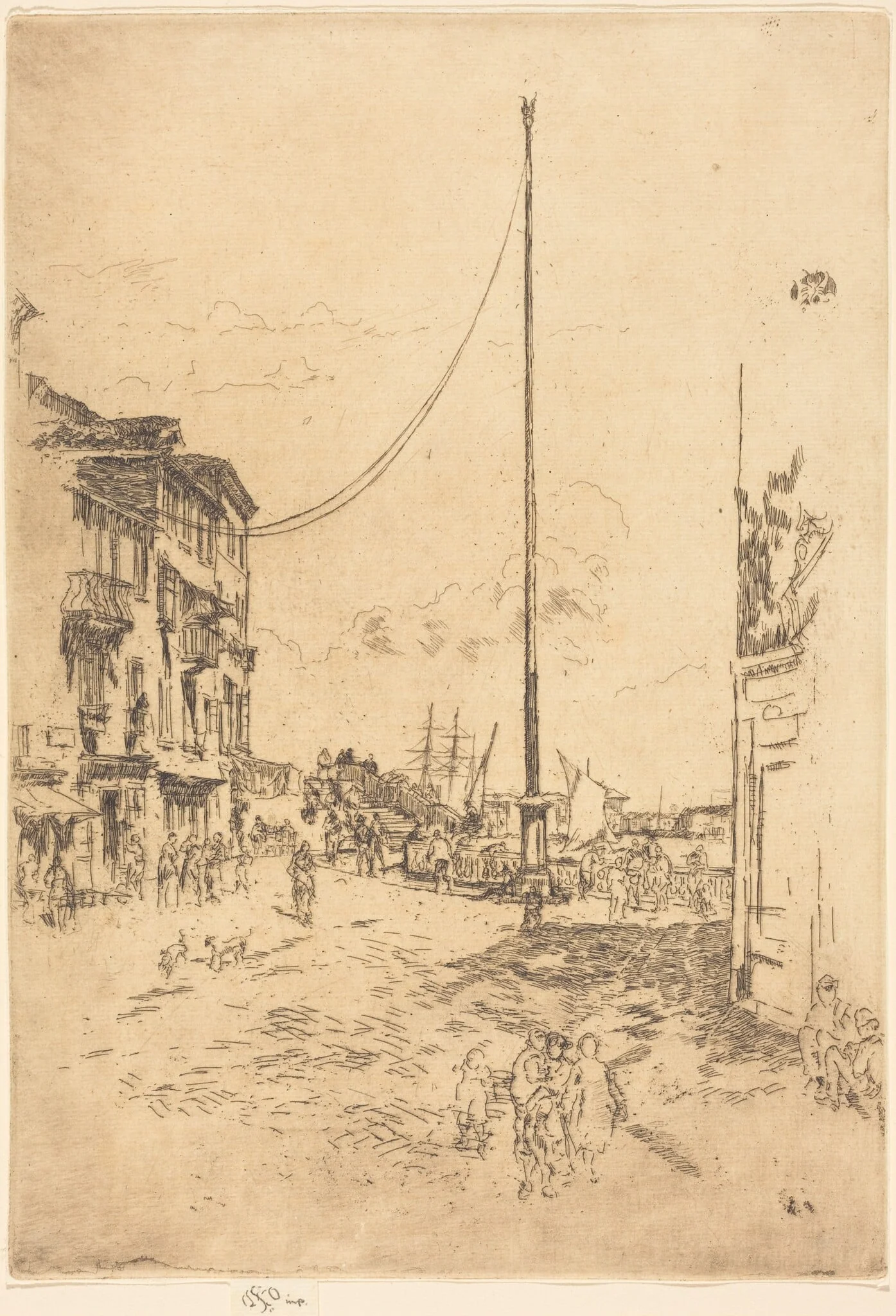 The Little Mast, by James McNeill Whistler, ink, 1880