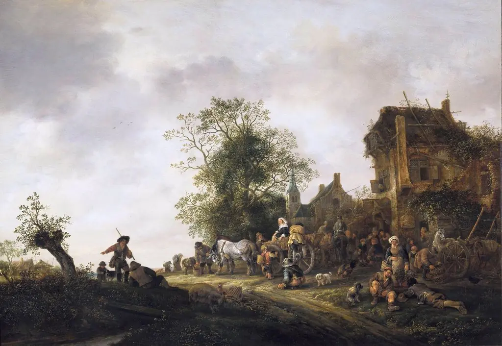 Travellers before an Inn