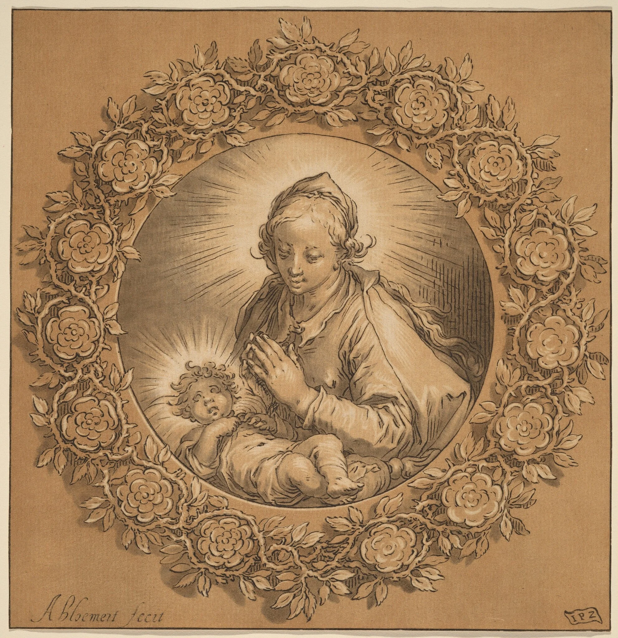 Madonna and Child, by Jacobus Buys, ink, 1769