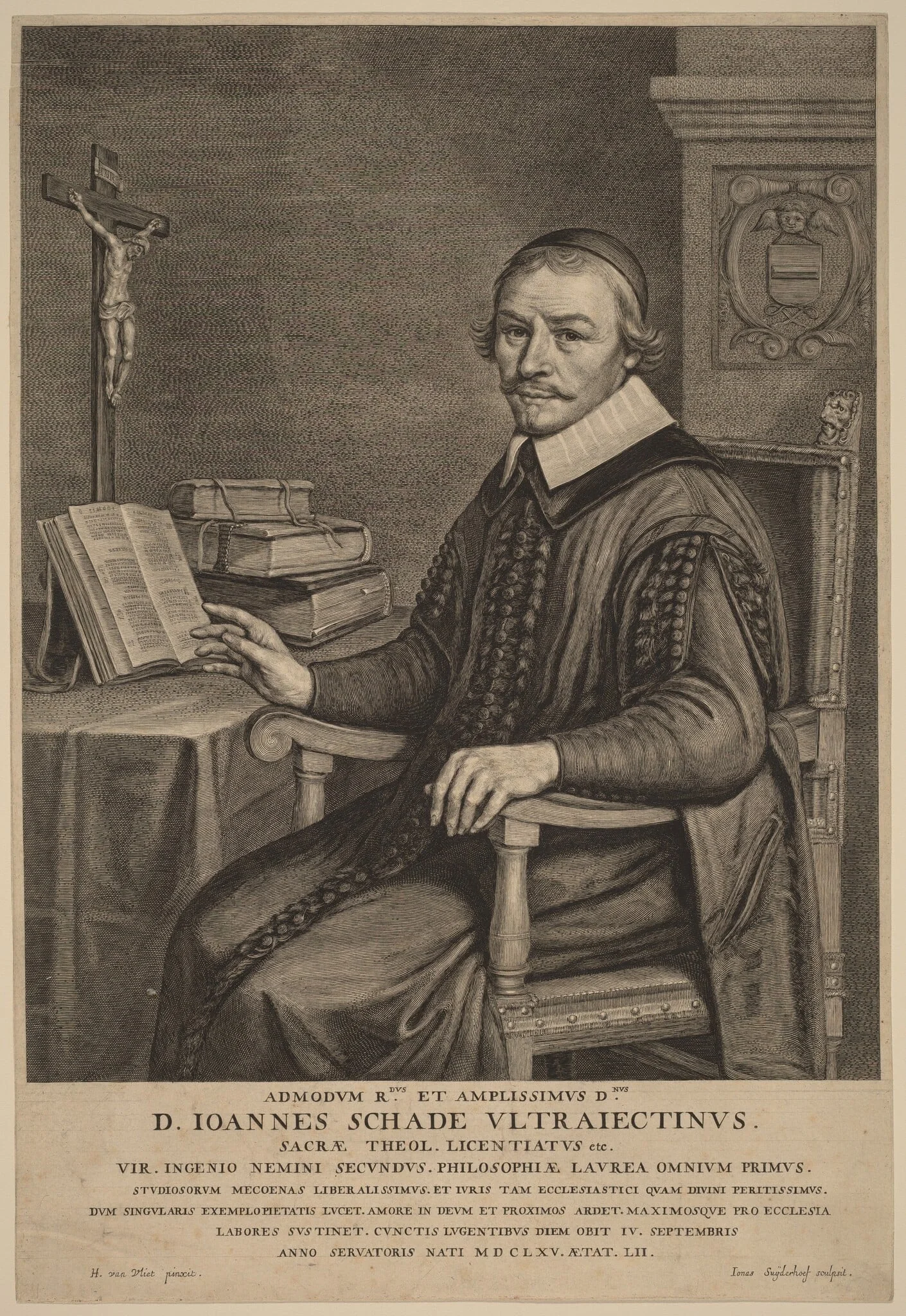 Johannes Schade, by Jonas Suyderhoff, ink, 1650