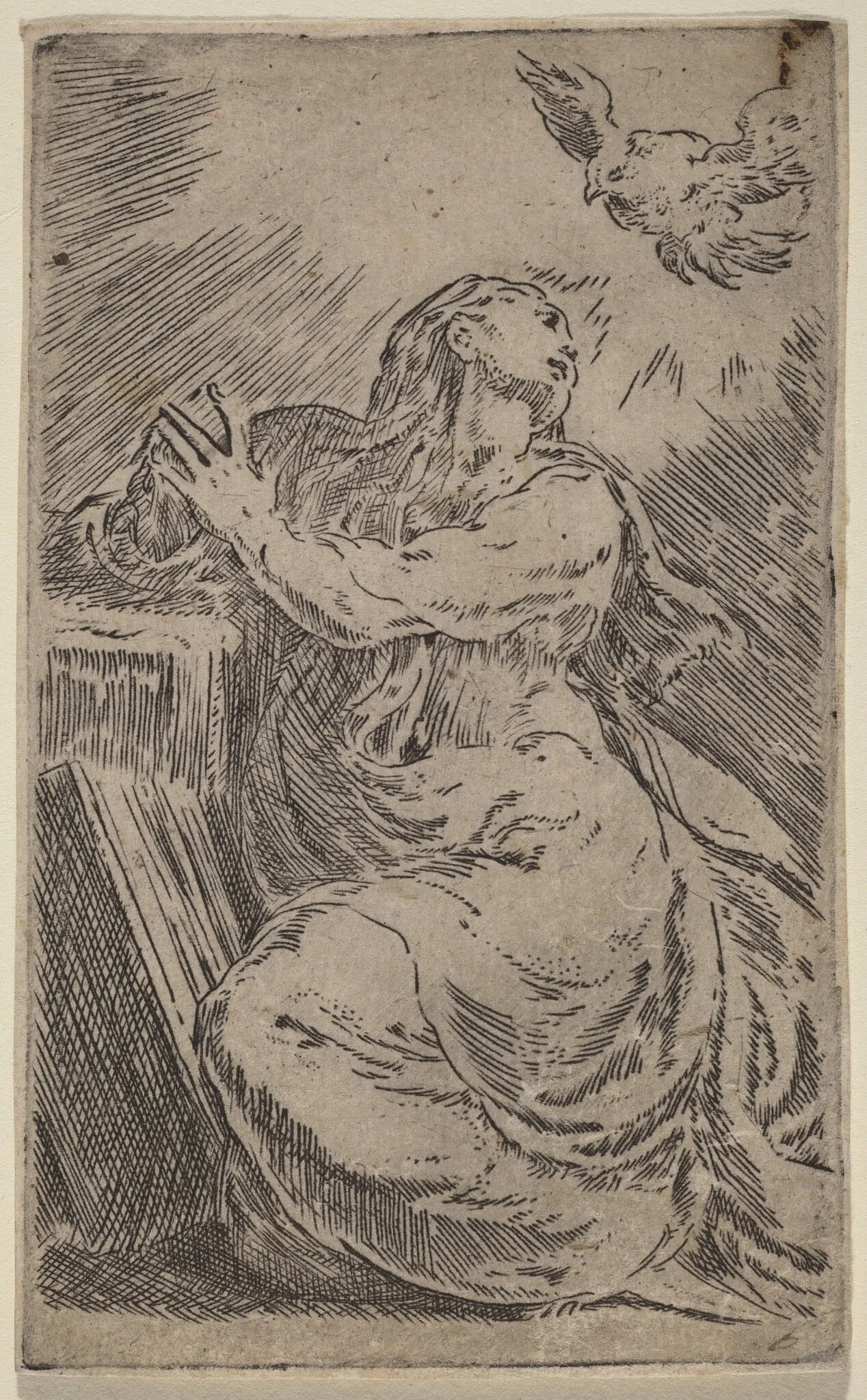 The Annunciation, by Parmigianino, ink, 1522