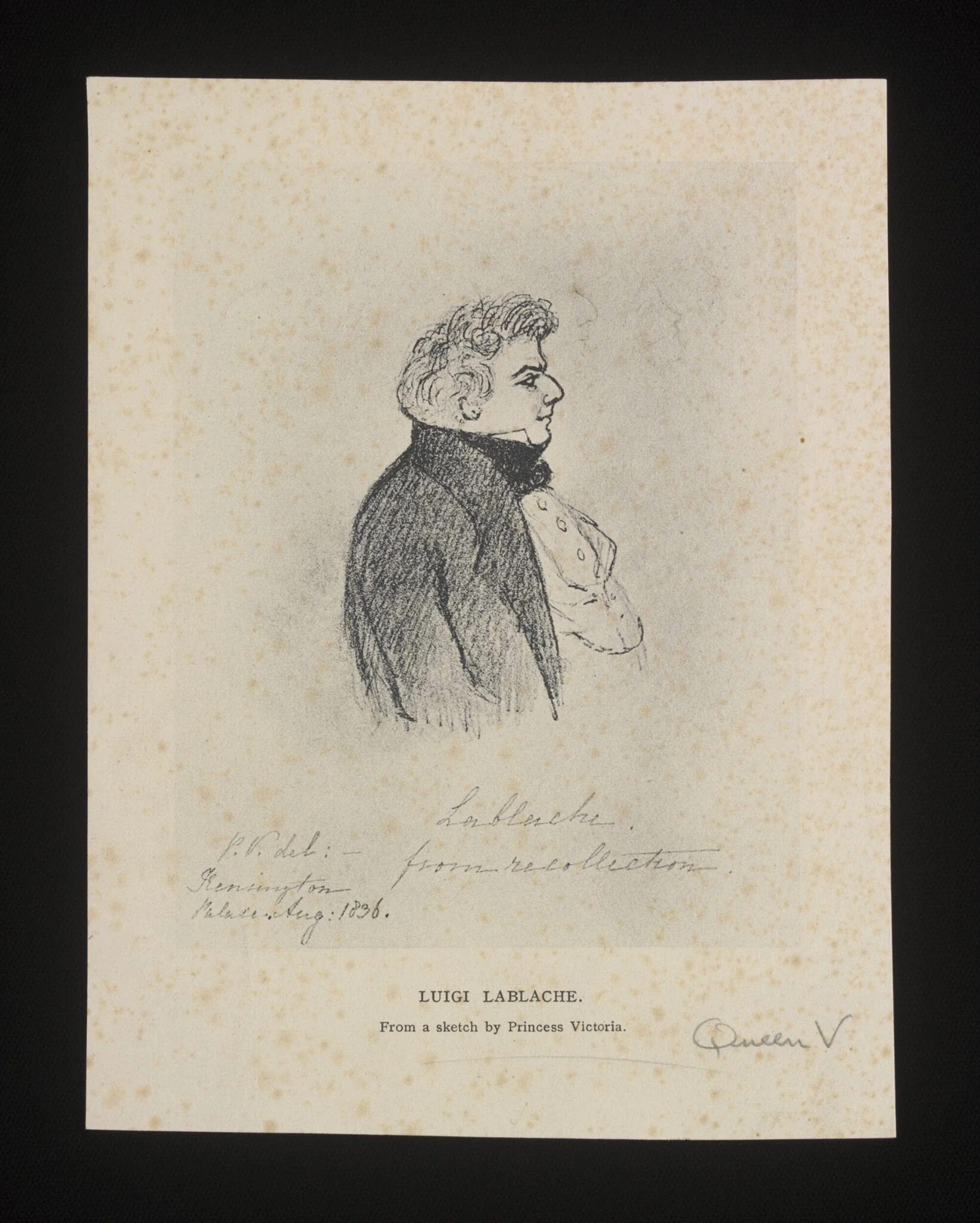 Luigi Lablache from a sketch by Princess Victoria, by and Empress of India Victoria Queen of the United Kingdom of Great Britain and Ireland, 1850
