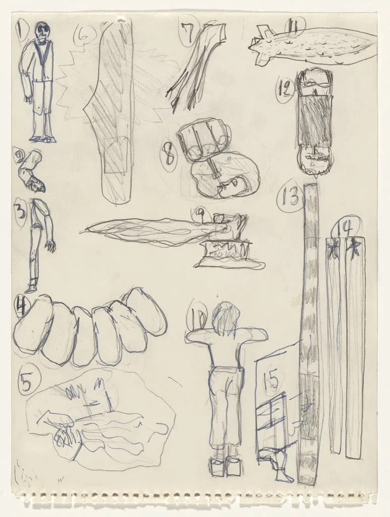 Untitled, by Öyvind Fahlström, graphite, 1966