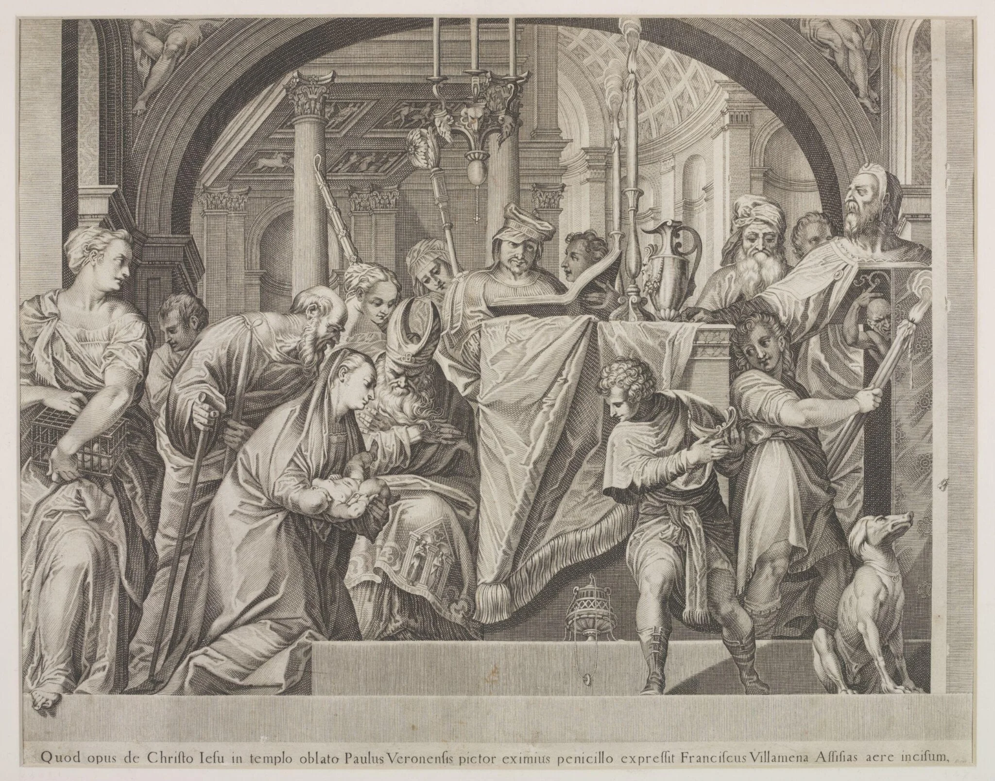 Presentation in the Temple, by Francesco Villamena, 1650