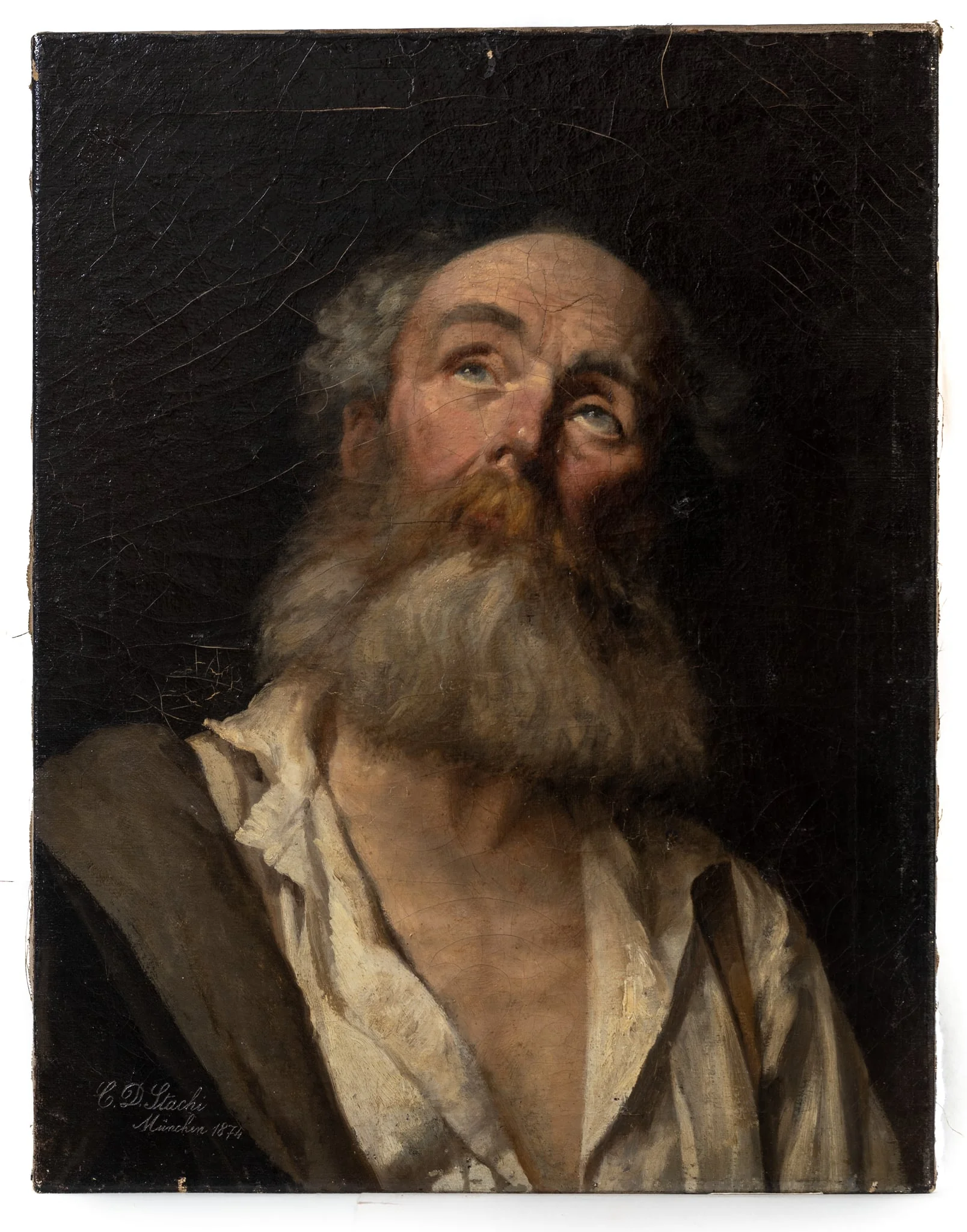 Bătrân privind în sus, by Stahi D. Constantin, unspecified, 1874
