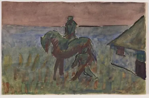 "Krushoved ved Bettefandens hus". Motiv fra Blichers novelle "Bettefanden og Herremanden"