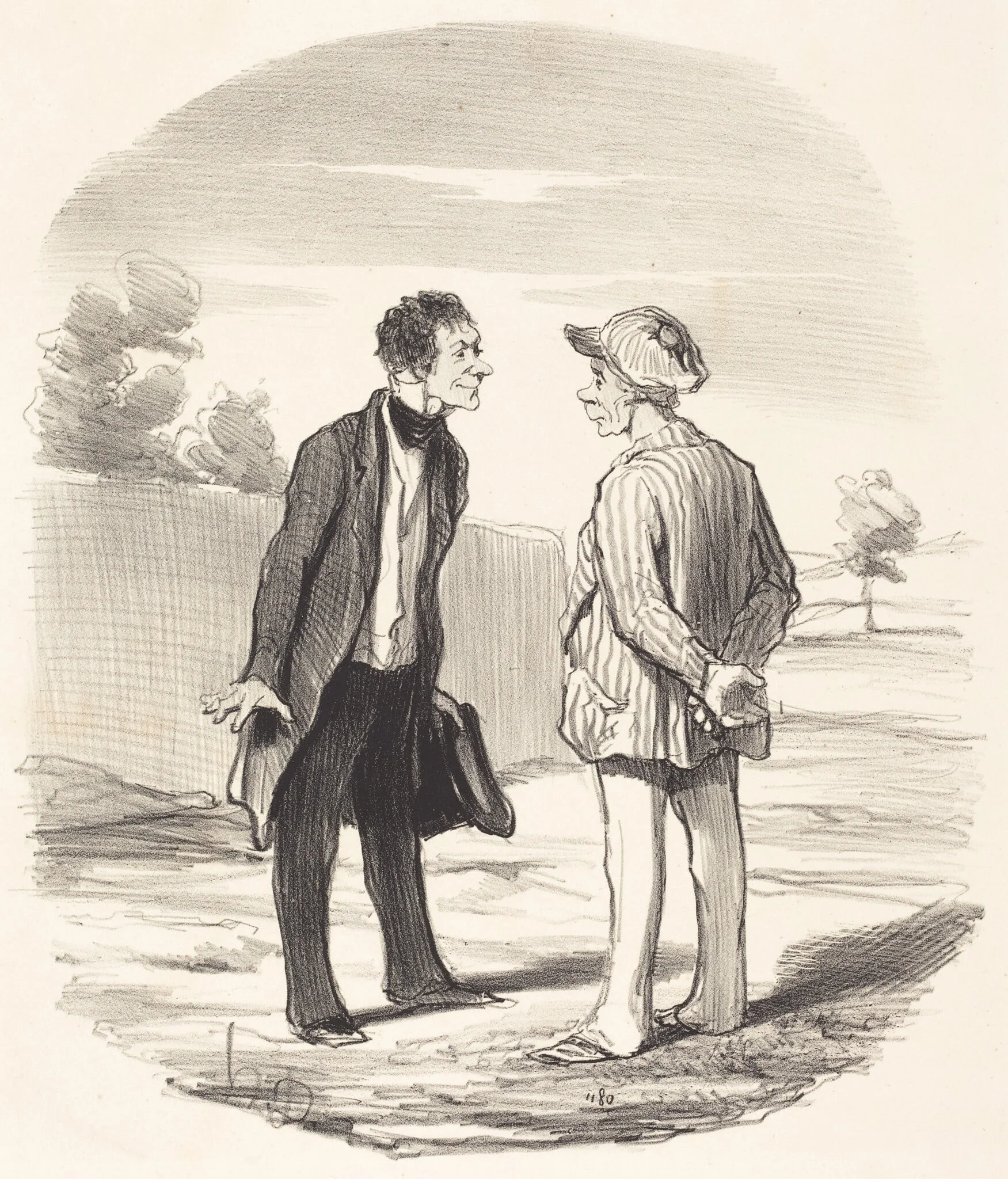 Oui, monsieur Gimblet, l'ordre ne sera... rétabli..., by Honoré Daumier, ink, 1851